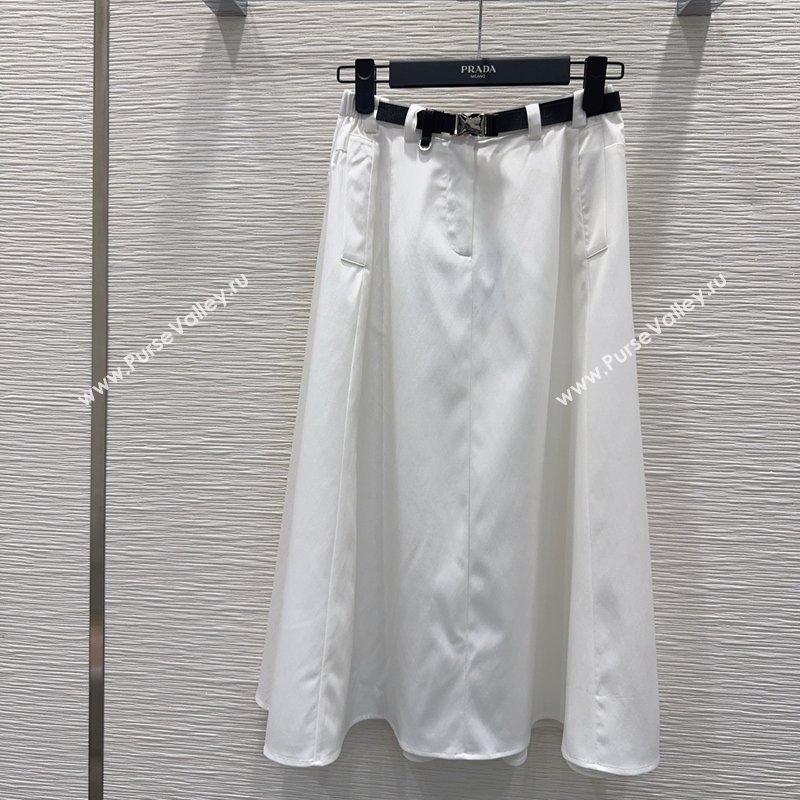 Prada Long Skirt White 2026 PR031106 (QI-260311070)
