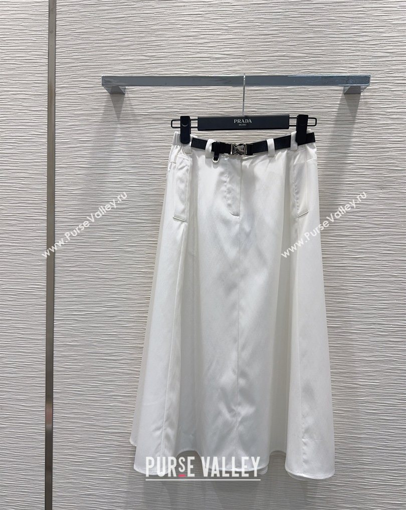 Prada Long Skirt White 2026 PR031106 (QI-260311070)