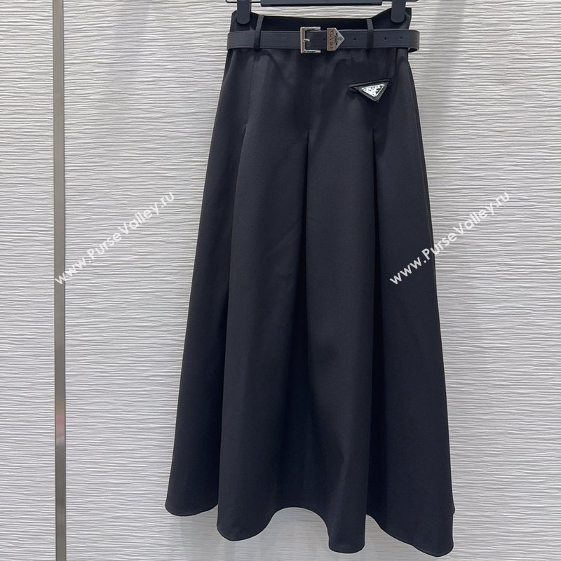 Prada Long Skirt Black 2026 PR031103 (QI-260311064)