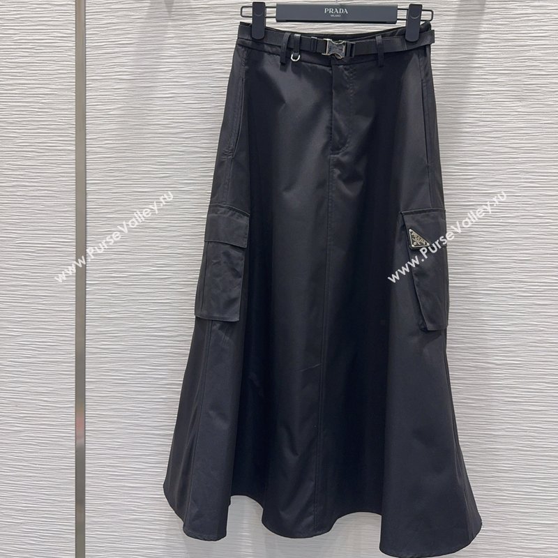 Prada Long Skirt Black 2026 PR031104 (QI-260311066)