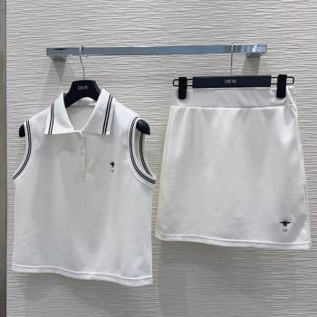 Dior Vest and Skirt Set White 2026 DR032415 (QI-260324025)