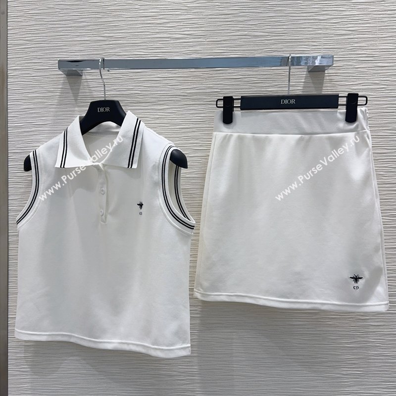 Dior Vest and Skirt Set White 2026 DR032415 (QI-260324025)