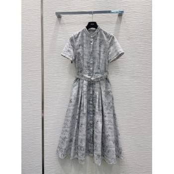 Dior Printed Shirt Dress Grey 2026 DR032423 (QI-260324037)