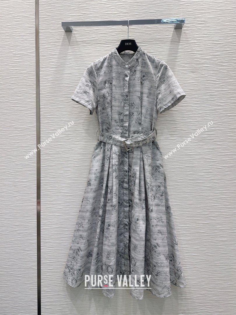 Dior Printed Shirt Dress Grey 2026 DR032423 (QI-260324037)
