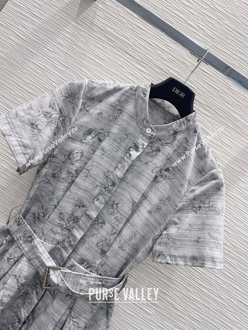Dior Printed Shirt Dress Grey 2026 DR032423 (QI-260324037)