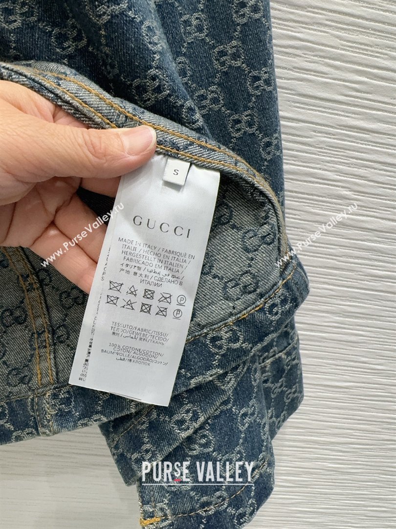 Gucci GG Denim Jacket Blue 2026 GG032501 (QI-260325003)
