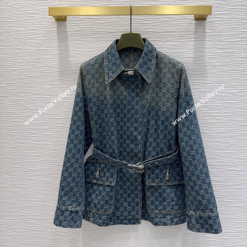 Gucci GG Denim Jacket Blue 2026 GG032501 (QI-260325003)