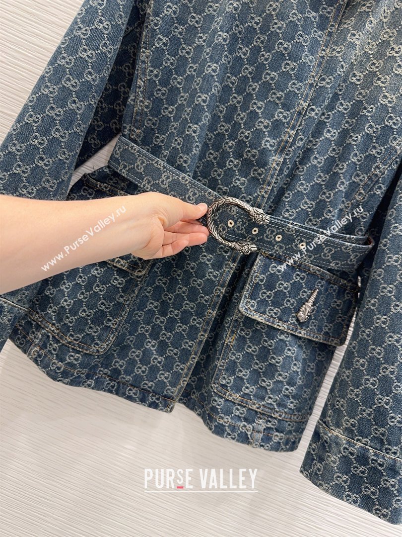 Gucci GG Denim Jacket Blue 2026 GG032501 (QI-260325003)