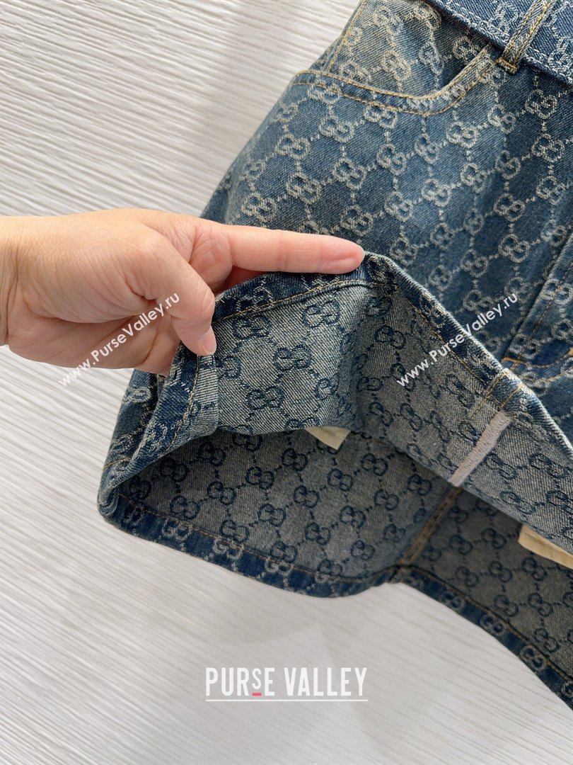 Gucci GG Denim Mini Skirt Blue 2026 GG032501 (QI-260325004)