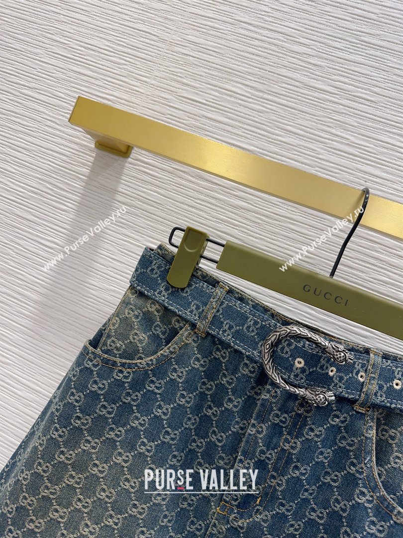 Gucci GG Denim Mini Skirt Blue 2026 GG032501 (QI-260325004)