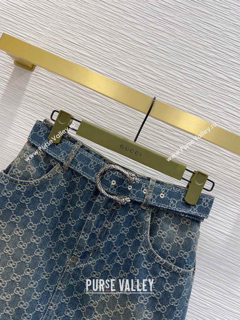 Gucci GG Denim Mini Skirt Blue 2026 GG032501 (QI-260325004)