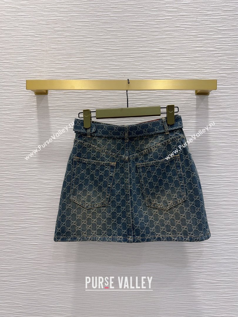 Gucci GG Denim Mini Skirt Blue 2026 GG032501 (QI-260325004)
