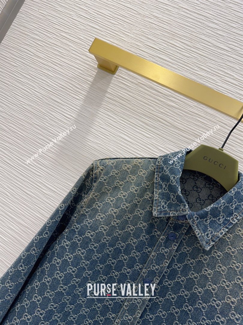 Gucci GG Denim Shirt Blue 2026 GG032501 (QI-260325005)