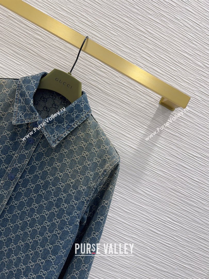 Gucci GG Denim Shirt Blue 2026 GG032501 (QI-260325005)