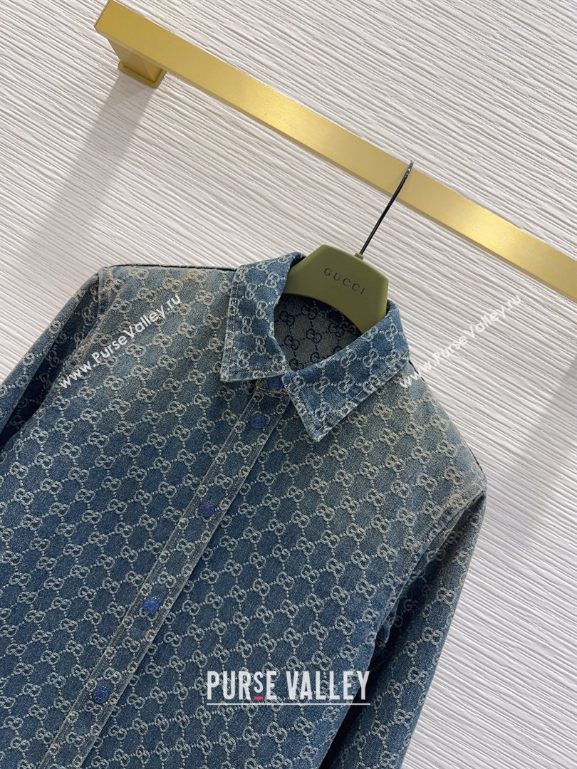 Gucci GG Denim Shirt Blue 2026 GG032501 (QI-260325005)