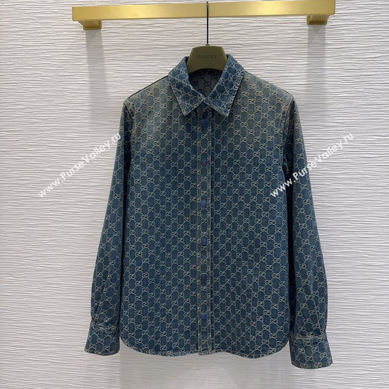 Gucci GG Denim Shirt Blue 2026 GG032501 (QI-260325005)