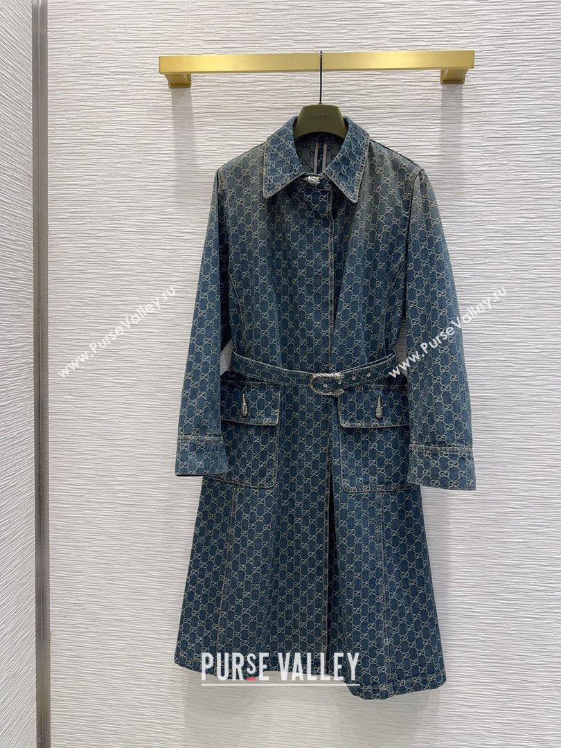 Gucci GG Denim Coat Blue 2026 GG032501 (QI-260325007)