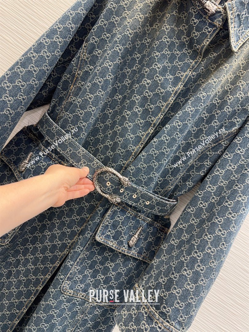 Gucci GG Denim Coat Blue 2026 GG032501 (QI-260325007)