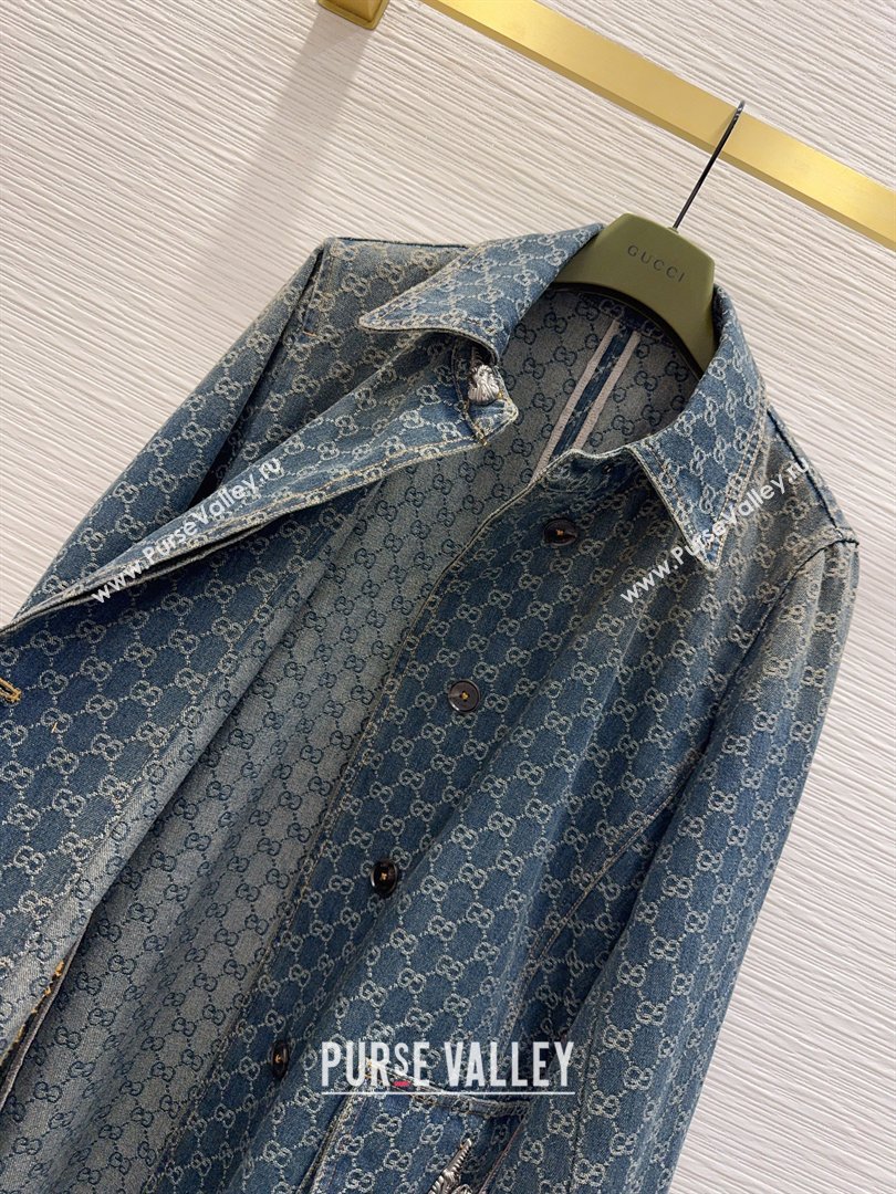 Gucci GG Denim Coat Blue 2026 GG032501 (QI-260325007)
