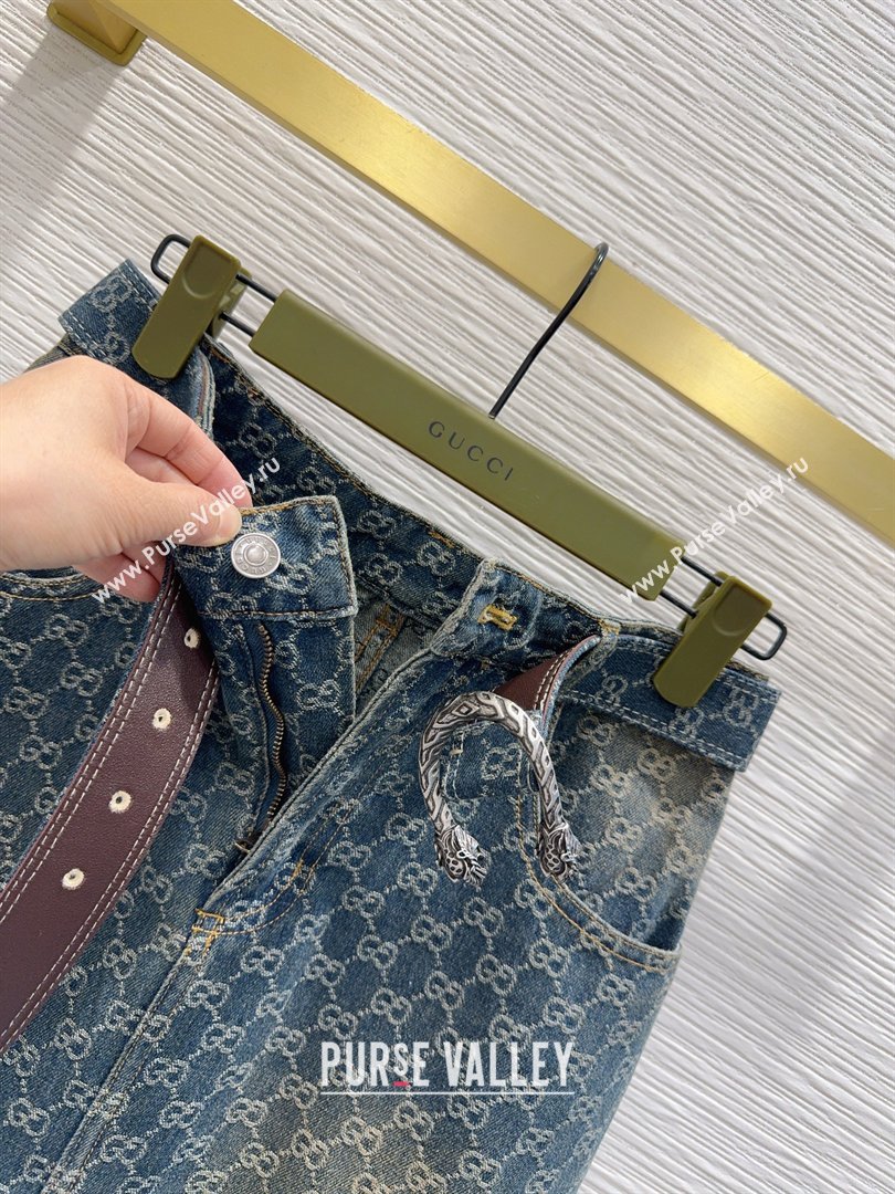 Gucci GG Denim Skirt Blue 2 2026 GG032501 (QI-260325008)