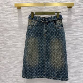 Gucci GG Denim Skirt Blue 2 2026 GG032501 (QI-260325008)