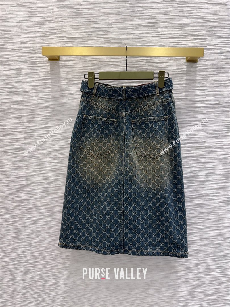 Gucci GG Denim Skirt Blue 2 2026 GG032501 (QI-260325008)