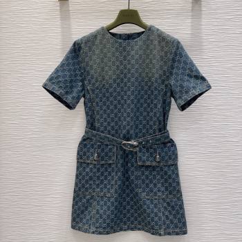 Gucci GG Denim Dress Blue 2026 GG032501 (QI-260325010)