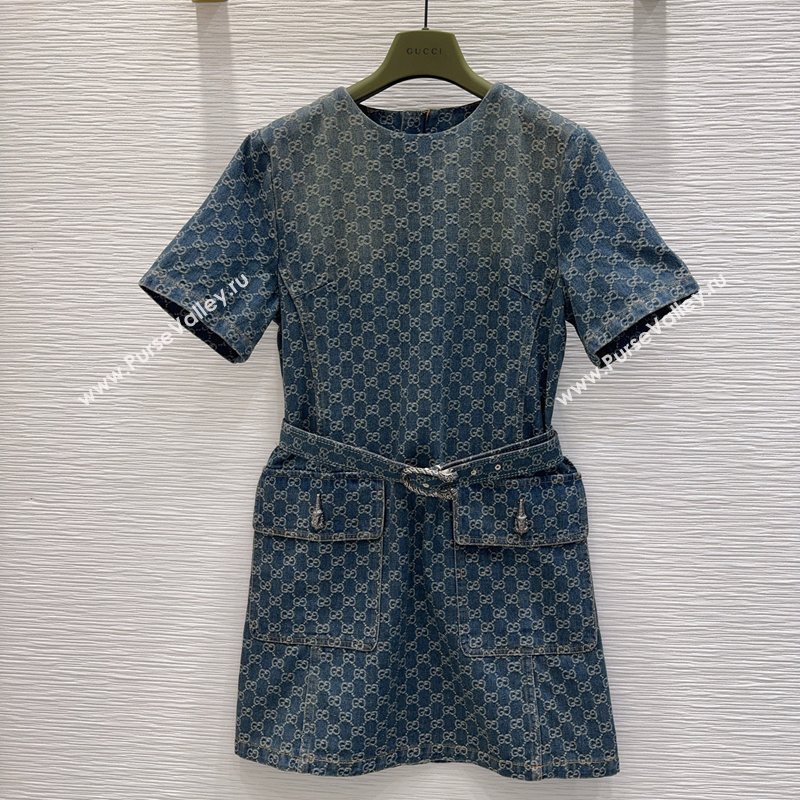 Gucci GG Denim Dress Blue 2026 GG032501 (QI-260325010)