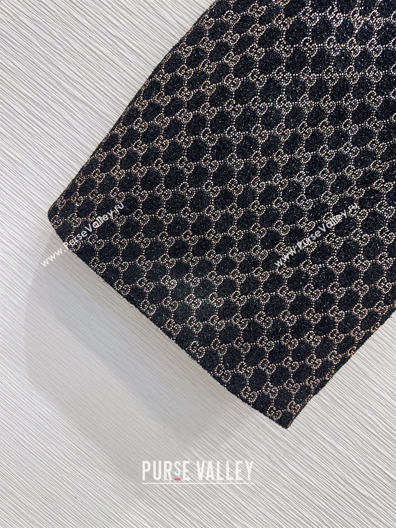 Gucci GG Strass Dress with Bow Black/Gold 2026 GG032502 (QI-260325011)