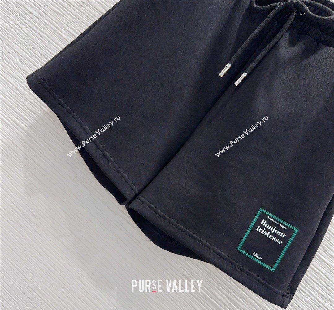 Dior Cotton T-Shirt and Shorts Set Black 2026 DR032501 (QI-260325024)