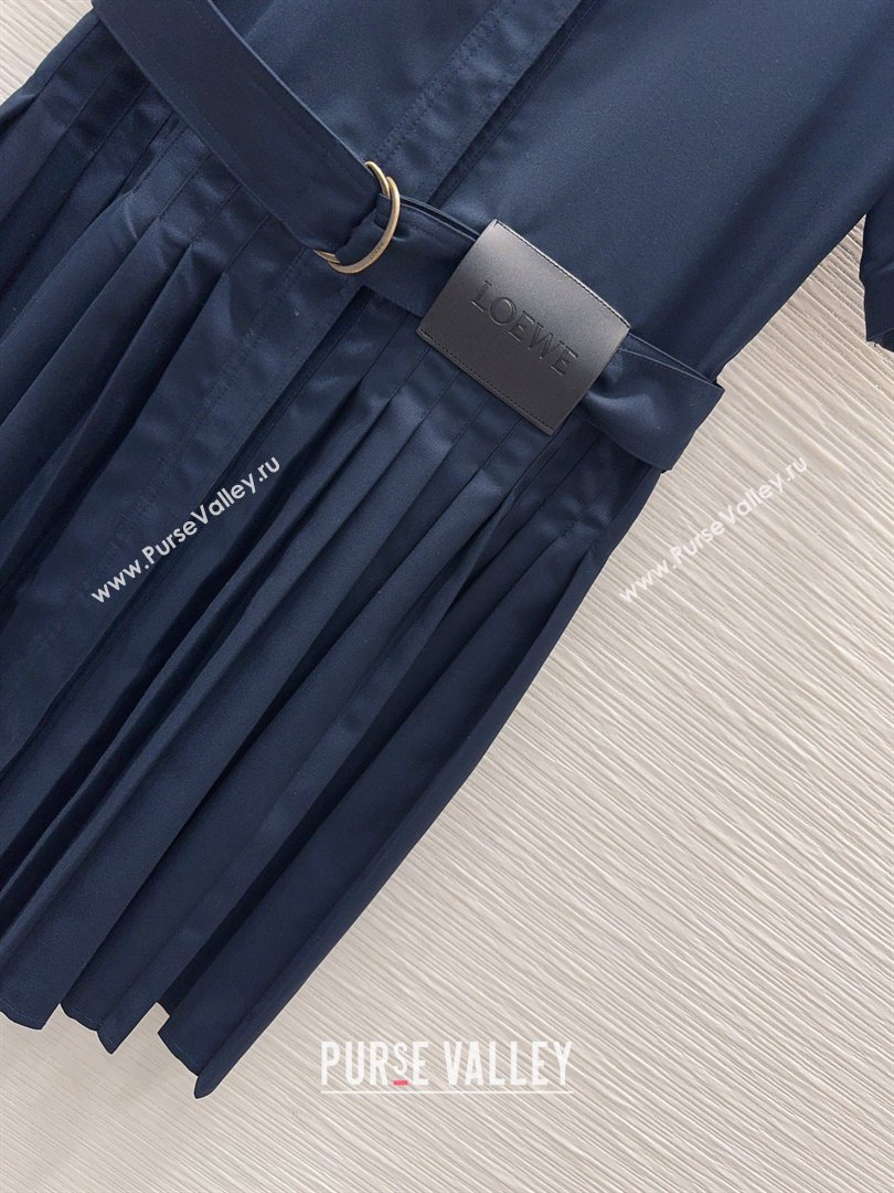 Loewe Pleated Dress Dark Blue 2026 LW032404 (QI-260324006)