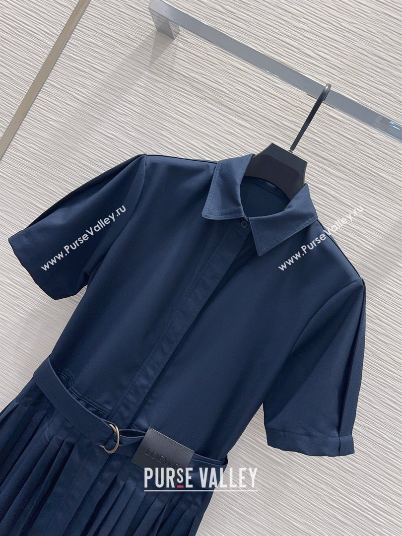Loewe Pleated Dress Dark Blue 2026 LW032404 (QI-260324006)