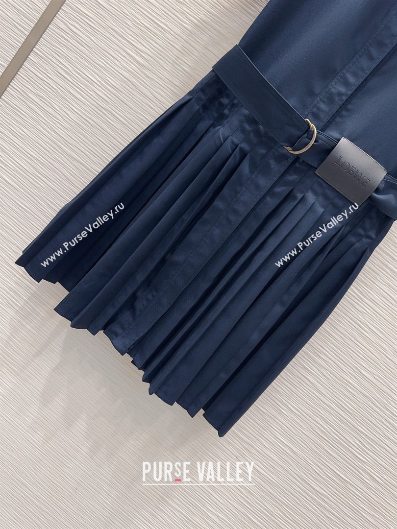 Loewe Pleated Dress Dark Blue 2026 LW032404 (QI-260324006)