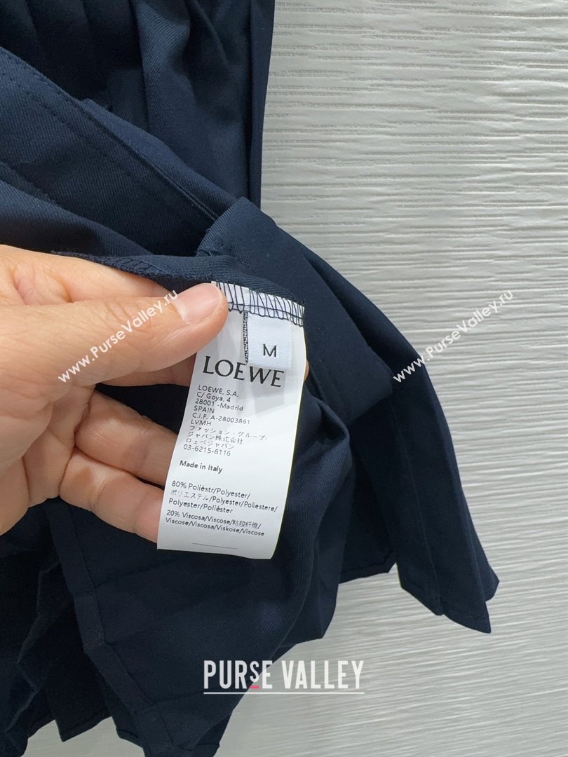 Loewe Pleated Dress Dark Blue 2026 LW032404 (QI-260324006)