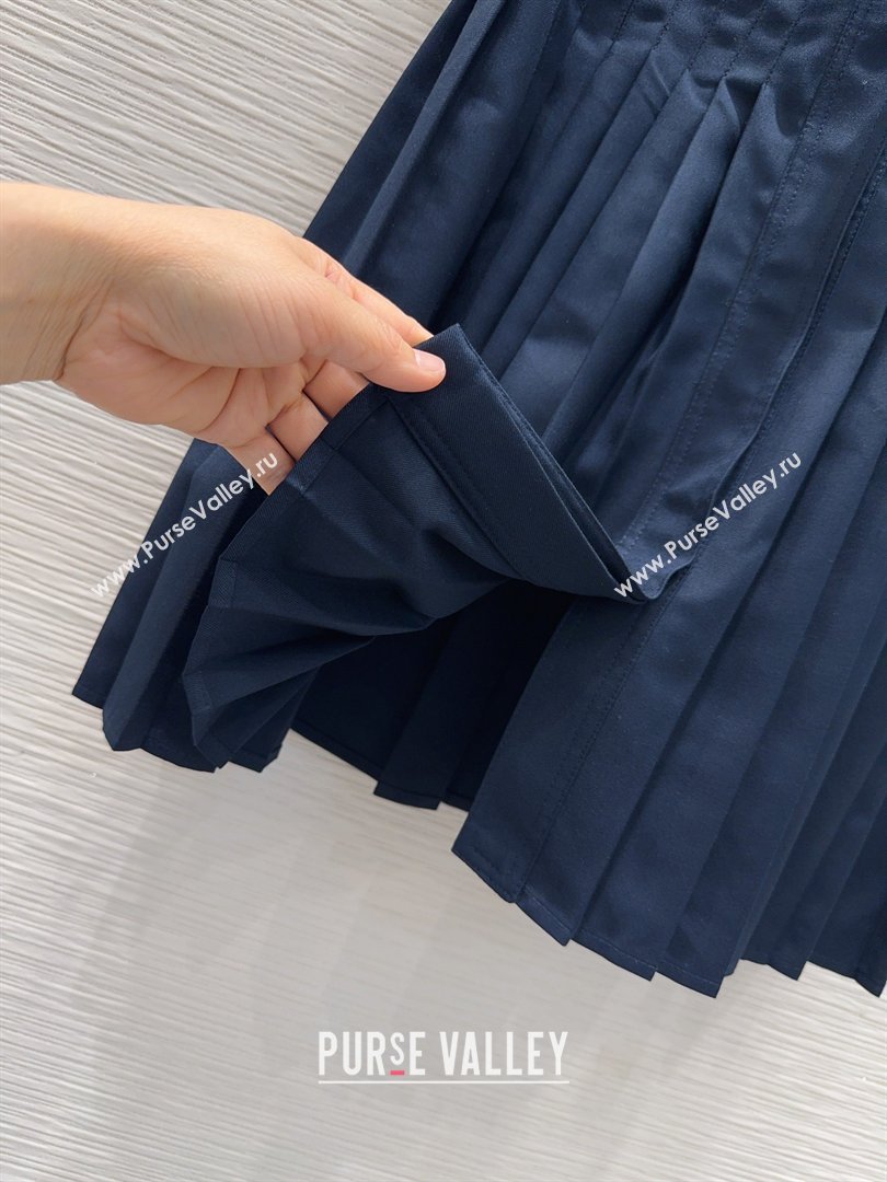 Loewe Pleated Dress Dark Blue 2026 LW032404 (QI-260324006)