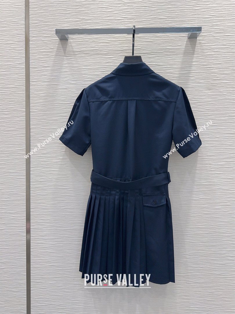 Loewe Pleated Dress Dark Blue 2026 LW032404 (QI-260324006)