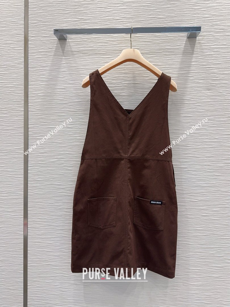 Miu Miu Cotton Dress Brown 2026 MM032407 (QI-260324010)