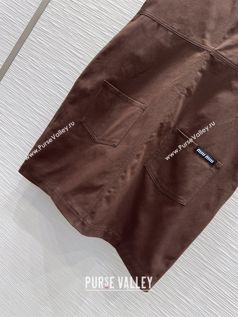 Miu Miu Cotton Dress Brown 2026 MM032407 (QI-260324010)