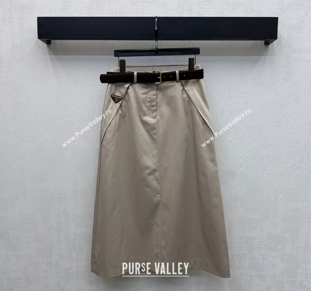 Prada Vest and Skirt Set Khaki 2026 PR032526 (QI-260325067)
