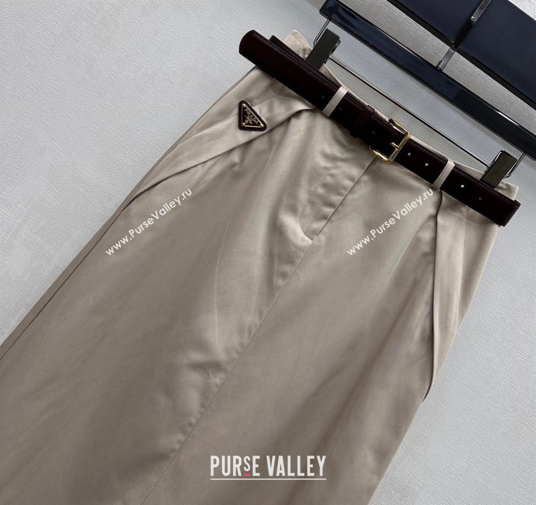 Prada Vest and Skirt Set Khaki 2026 PR032526 (QI-260325067)