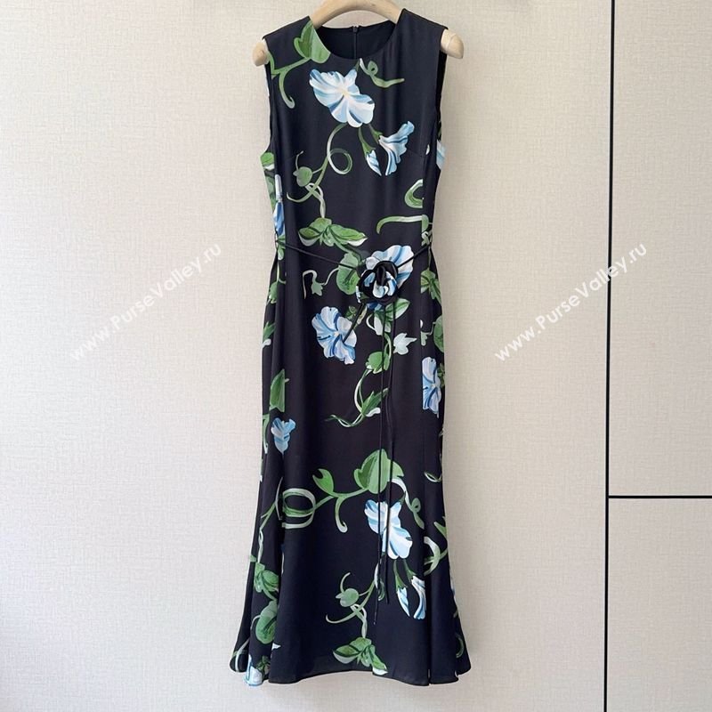 Printed Dress Black/Green/Blue 2026 0325 (QI-260325145)