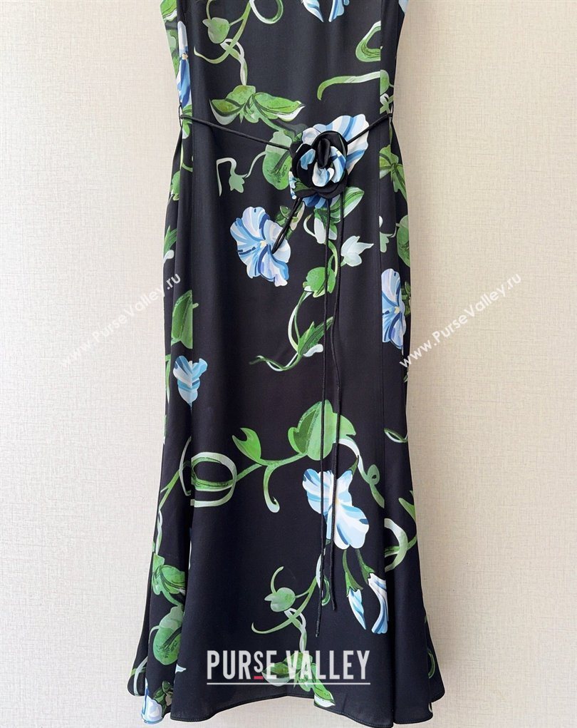 Printed Dress Black/Green/Blue 2026 0325 (QI-260325145)