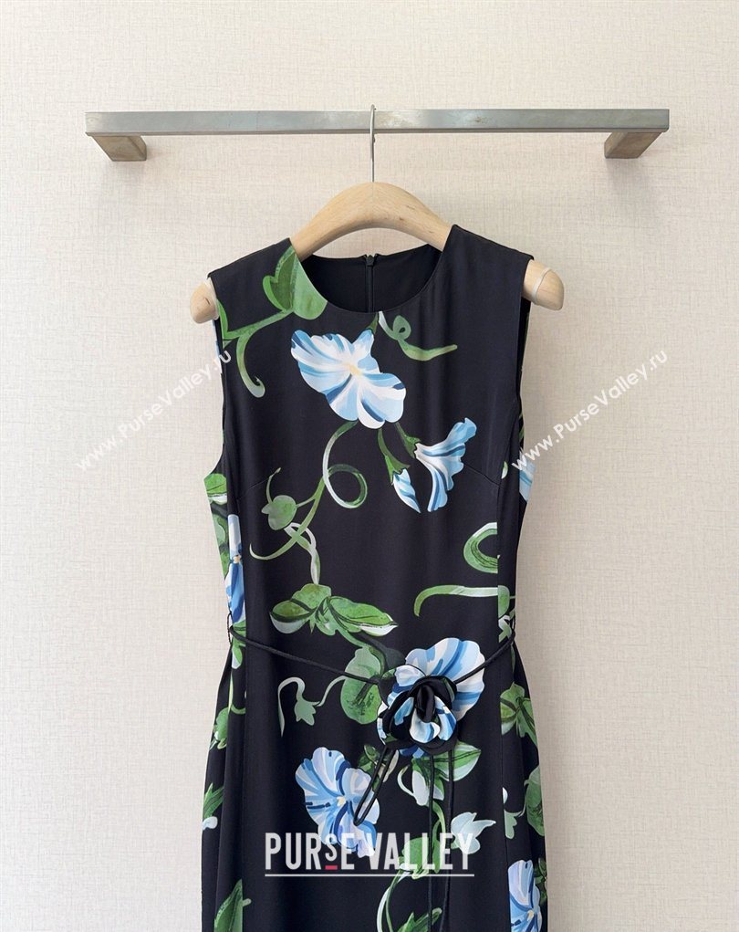 Printed Dress Black/Green/Blue 2026 0325 (QI-260325145)
