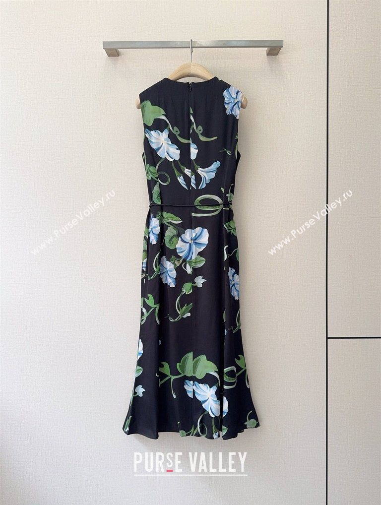 Printed Dress Black/Green/Blue 2026 0325 (QI-260325145)