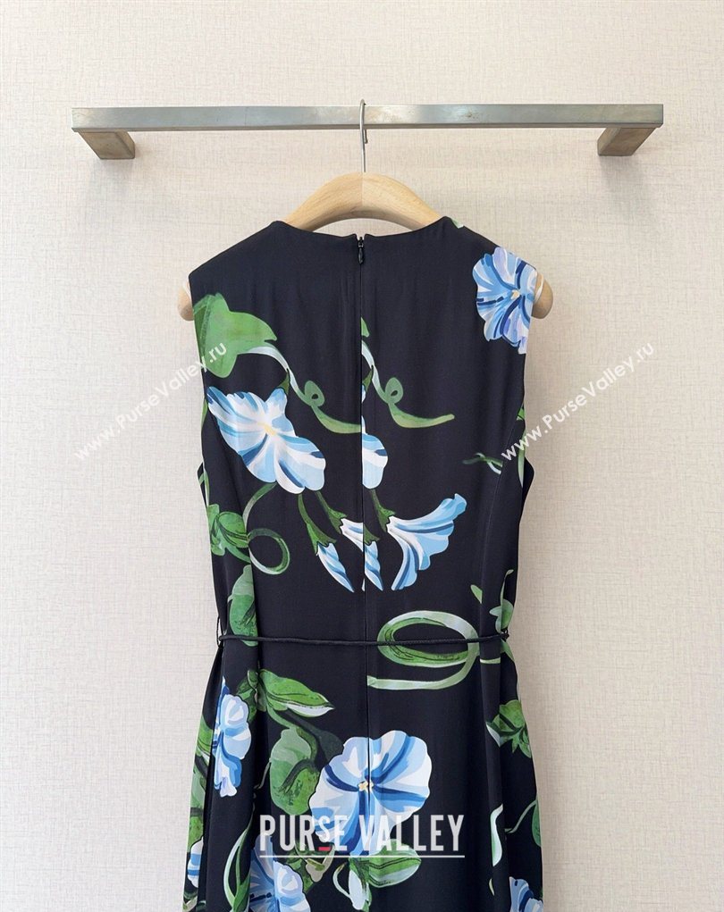Printed Dress Black/Green/Blue 2026 0325 (QI-260325145)