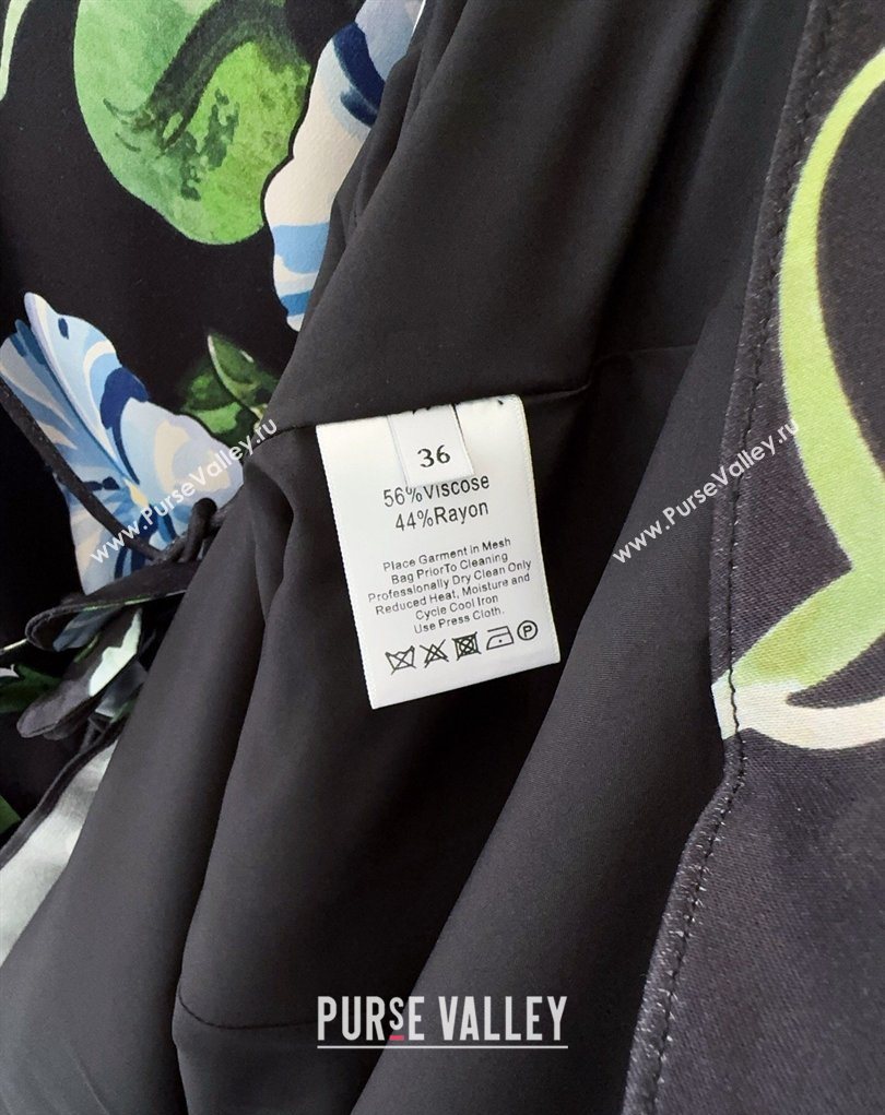 Printed Dress Black/Green/Blue 2026 0325 (QI-260325145)