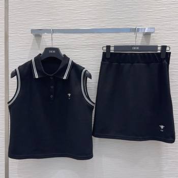 Dior Vest and Skirt Set Black 2026 DR032415 (QI-260324026)