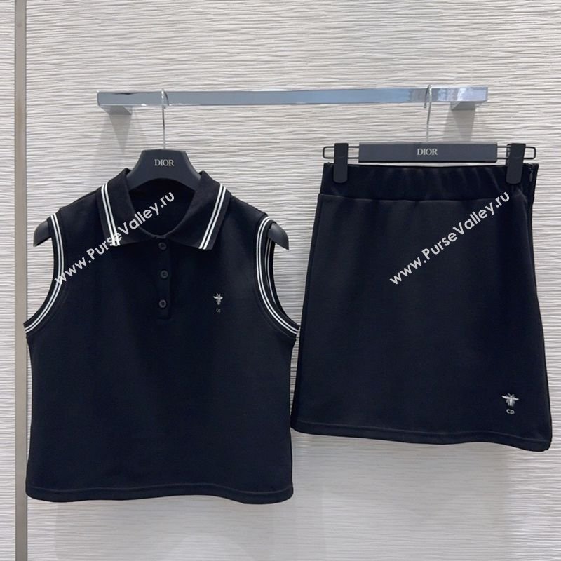 Dior Vest and Skirt Set Black 2026 DR032415 (QI-260324026)