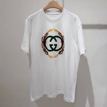 Gucci Cotton T-Shirt with Interlocking G White 2026 GG032526 (QI-260325086)