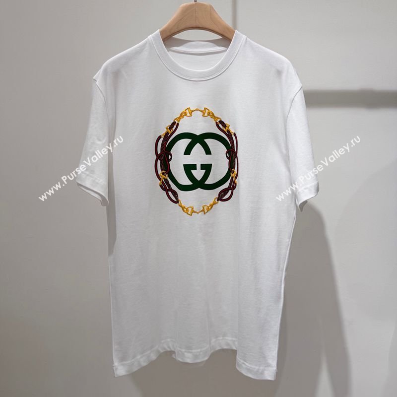 Gucci Cotton T-Shirt with Interlocking G White 2026 GG032526 (QI-260325086)